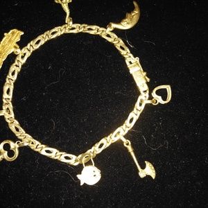 18K solid yellow gold Charm bracelet